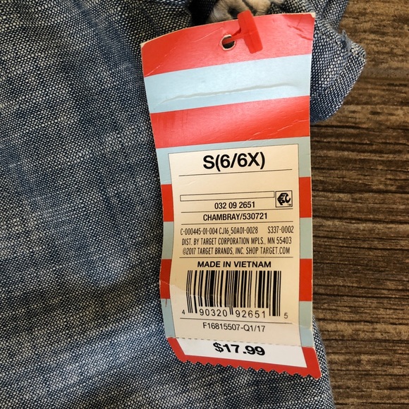 NWT Cat & Jack Denim Open Shoulder Dress - Picture 8 of 9